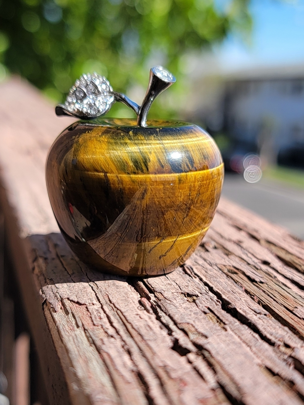 (T2) NEW 1.5" x 1.58" BLUE TIGER'S EYE APPLE